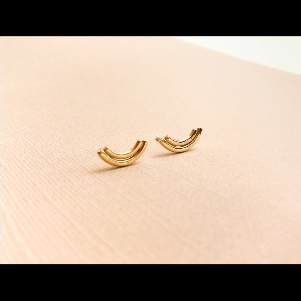 Brass Stud Earrings (NWOT)